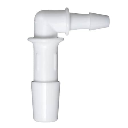 Cole Parmer Hose Barb Fitting, Reducing Elbow, White Nylon, Cleanroom, 1/8in IDx3/32in ID; 10PK RL2-1.5MN-QC